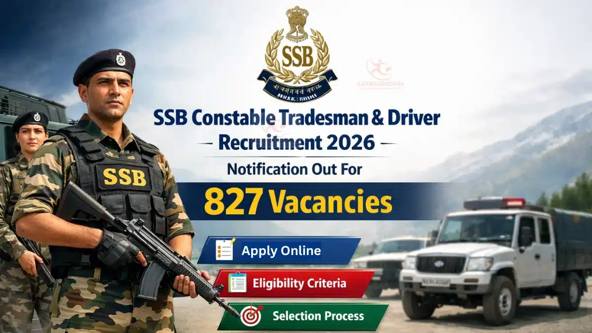 SSB ಕಾನ್ಸ್ಟೆಬಲ್ (ಟ್ರೇಡ್ಸ್‌ಮನ್ & ಡ್ರೈವರ್) ನೇಮಕಾತಿ 2026
