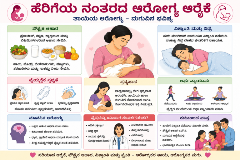 ಹೆರಿಗೆಯ ನಂತರ ಆರೋಗ್ಯವನ್ನು ಹೇಗೆ ಕಾಪಾಡಿಕೊಳ್ಳಬೇಕು?