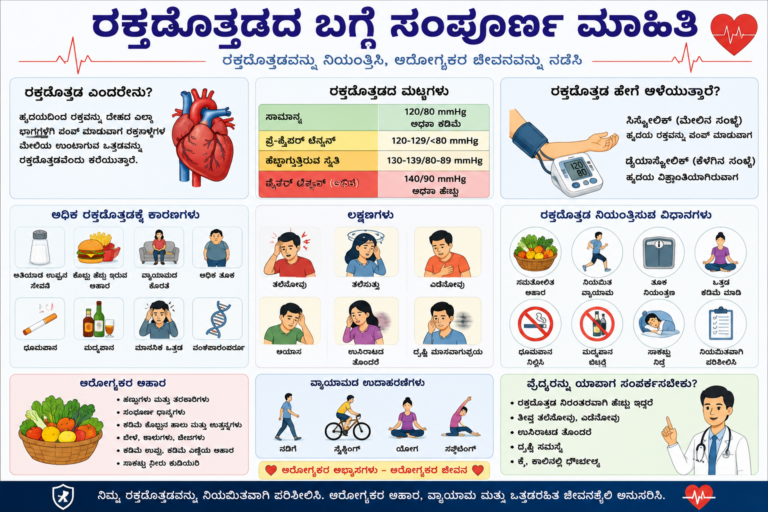 ರಕ್ತದೊತ್ತಡದ ಬಗ್ಗೆ ಸಂಪೂರ್ಣ ಮಾಹಿತಿ